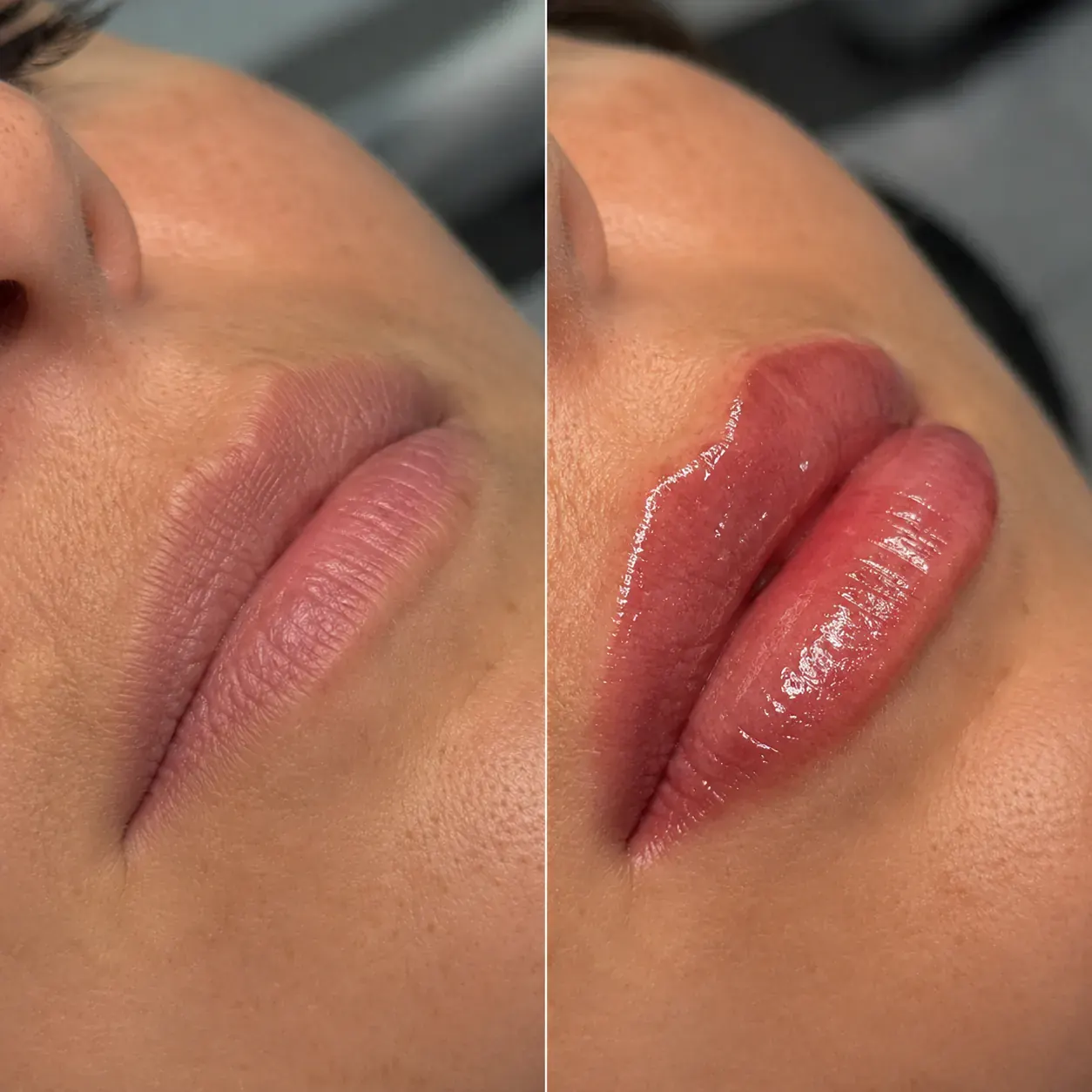 Avant et après de la pigmentation des lèvres — maquillage permanent à Trois-Rivières